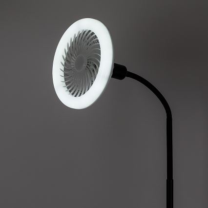 Rabalux - LED stmievateľná stojacia lampa s ventilátorom pr. 30 cm 1xE27/16W/230V 3000-6500K + diaľkové ovládanie
