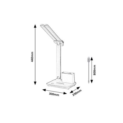 Rabalux - stmievateľná dotyková stolová lampa LED/5W/5V 3000/4000/6500K