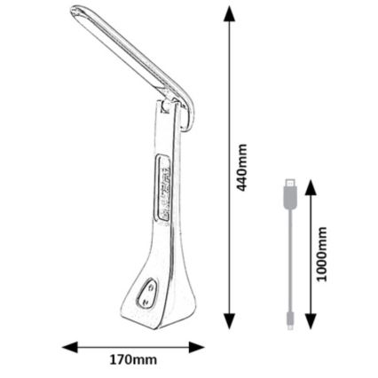 Rabalux - LED Stmievateľná stolná lampa s displejom LED/7W/5V 4000K čierna