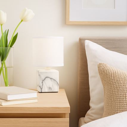 Rabalux - Stolná lampa 1xE14/40W/230V biela/mramorový dekor