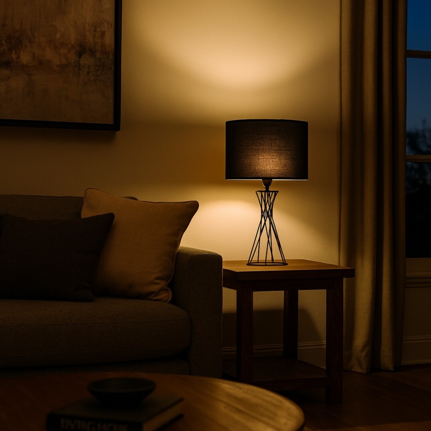 Rabalux - Stolná lampa 1xE27/40W/230V čierna