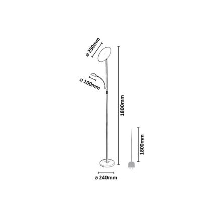 Rabalux - LED Stmievateľná stojacia lampa LED/23W/230V 3000/4200/6500 čierna