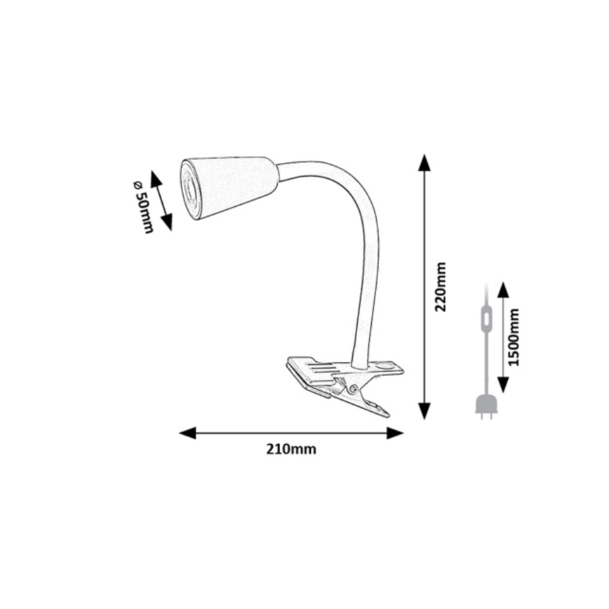 Rabalux - Stolná lampa s klipom 1xGU10/7W/230V oranžová
