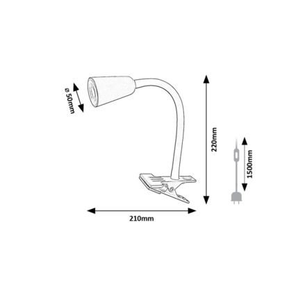 Rabalux - Stolná lampa s klipom 1xGU10/7W/230V krémová