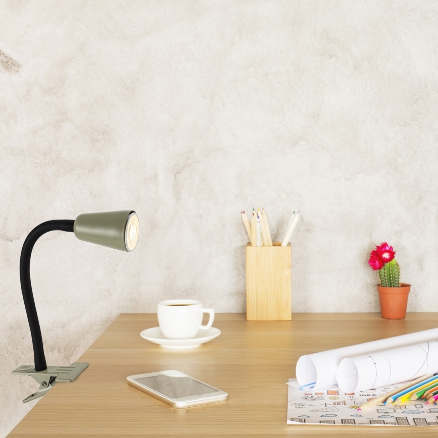 Rabalux - Stolná lampa s klipom 1xGU10/7W/230V khaki