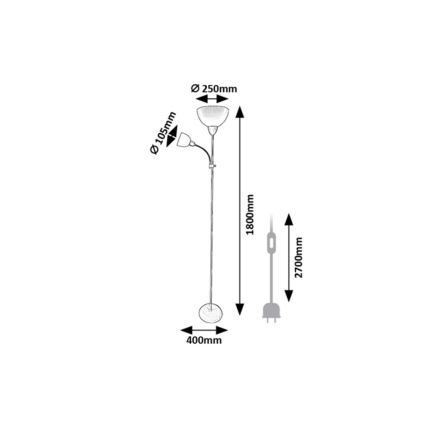 Rabalux - Stojaca lampa 1xE27/60W/230V + 1xE14/25W zelená