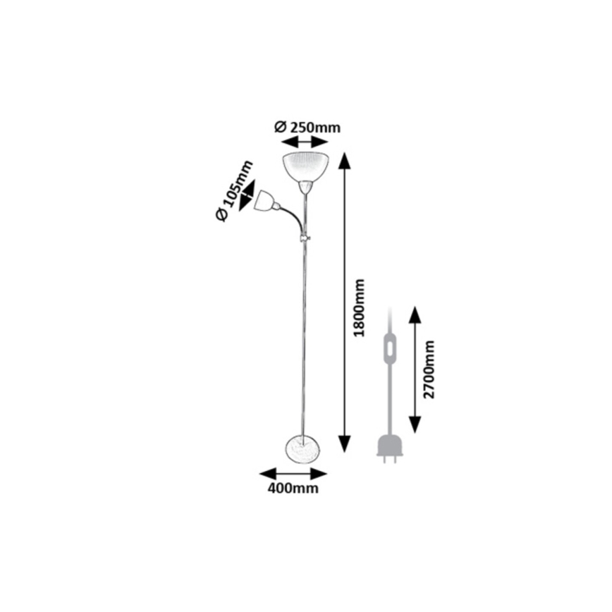 Rabalux - Stojaca lampa 1xE27/60W/230V + 1xE14/25W zelená