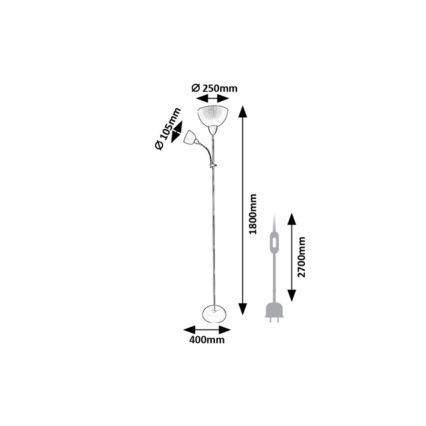 Rabalux - Stojacia lampa 1xE27/60W/230V + 1xE14/25W béžová