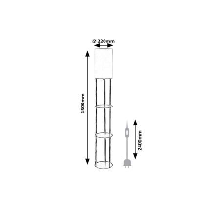 Rabalux - Stojacia lampa s policami 1xE27/40W/230V čierna