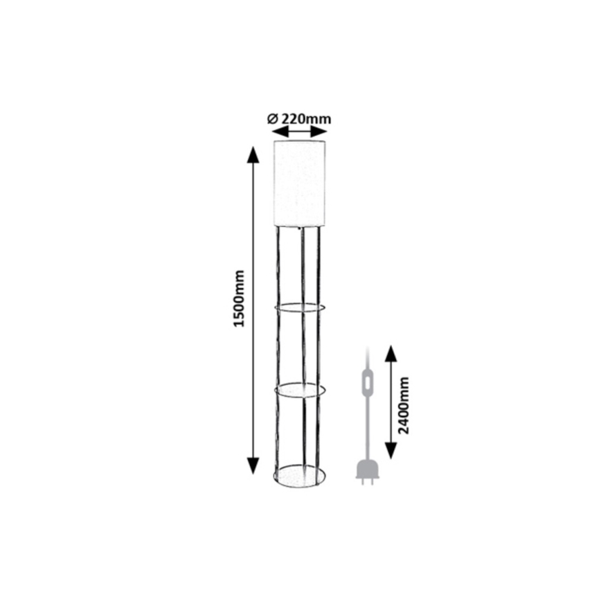 Rabalux - Stojacia lampa s policami 1xE27/40W/230V čierna