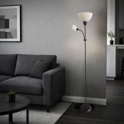 Rabalux - Stojacia lampa 1xE27/60W/230V + 1xE14/25W čierna