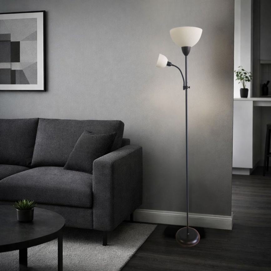 Rabalux - Stojacia lampa 1xE27/60W/230V + 1xE14/25W čierna