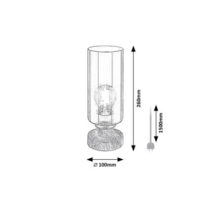 Rabalux - Stolná lampa 1xE27/25W/230V dub