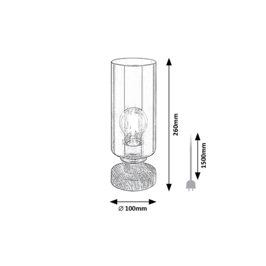 Rabalux - Stolná lampa 1xE27/25W/230V dub