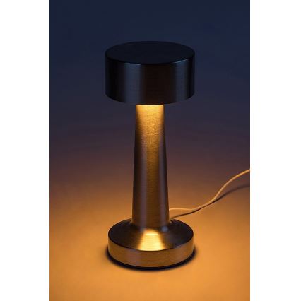 Rabalux - LED Nabíjacia dotyková stolná lampa LED/2,7W/5V 1200mAh 3000/4000/6000K matný chróm