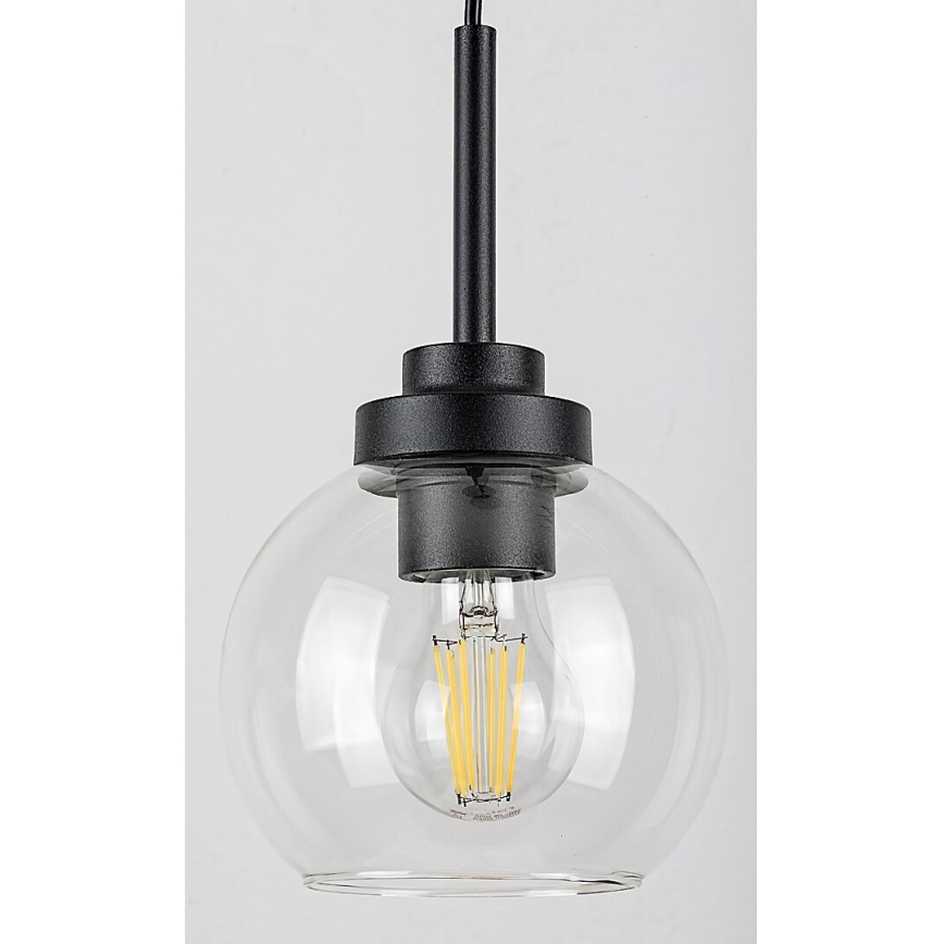Rabalux - Kúpeľňový luster na lanku 1xE27/15W/230V čierna IP44
