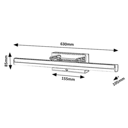 Rabalux - LED Stmievateľné dotykové osvetlenie zrcadla LED/20W/230V IP44 3000/4000/6000K 63 cm