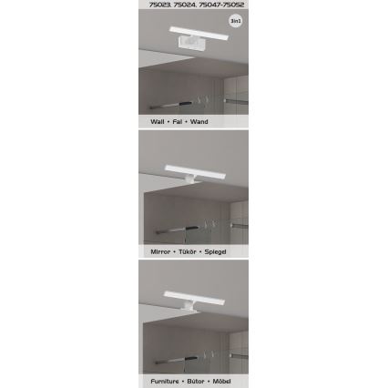 Rabalux - LED osvetlenie kúpeľňového zrkadla LED/6W/230V IP44 30 cm čierne