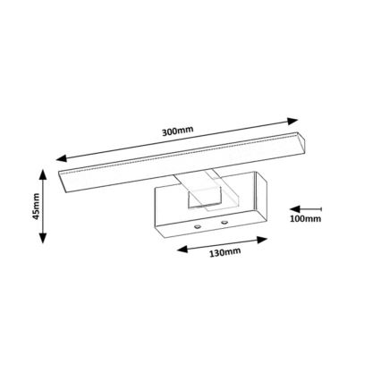 Rabalux - LED osvetlenie kúpeľňového zrkadla LED/6W/230V IP44 30 cm čierne