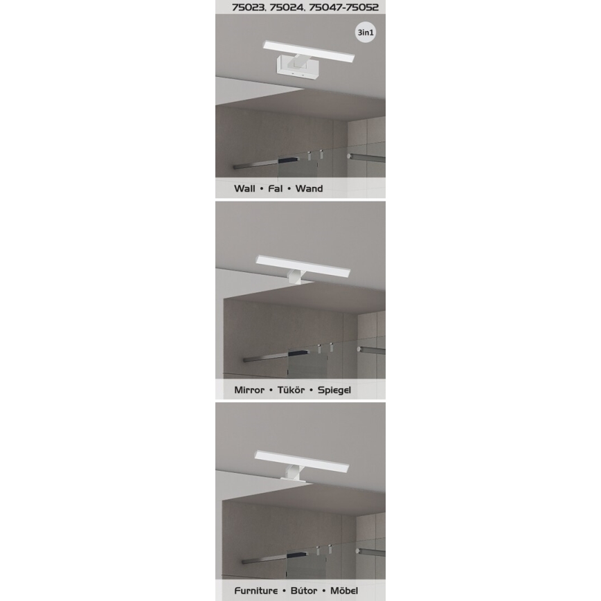 Rabalux - LED kúpeľňové osvetlenie zrkadla LED/6W/230V IP44 40 cm čierna