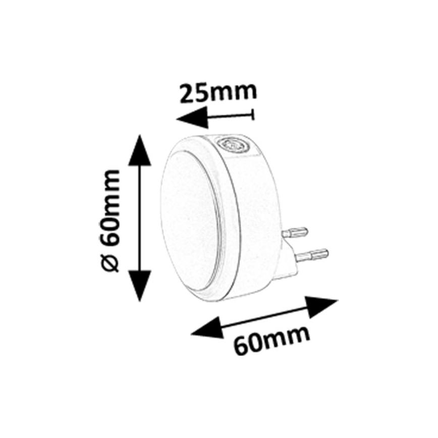 Rabalux - LED Nočné svetlo so senzorom súmraku do zásuvky LED/0,3W/230V 3000K