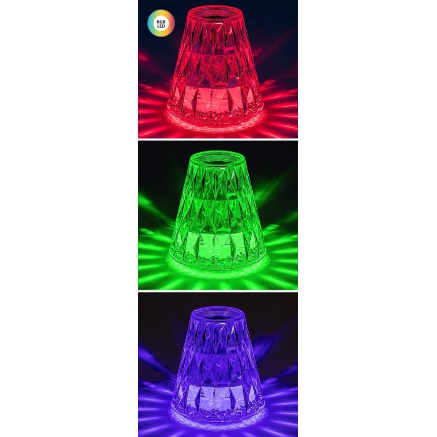 Rabalux - LED RGB Stmievateľná nabíjacia stolná lampa LED/2W/5V/3xAAA 3000K