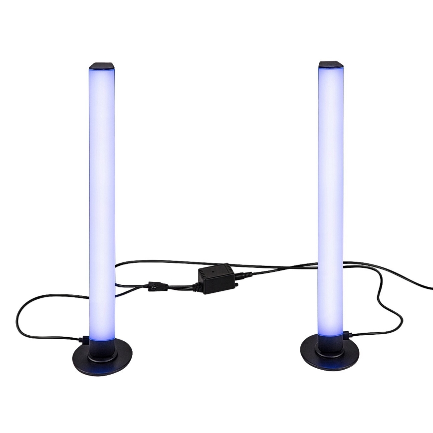 Rabalux - SADA 2x LED RGB Stmievateľná stolná lampa PACO LED/5W/5V + diaľkové ovládanie