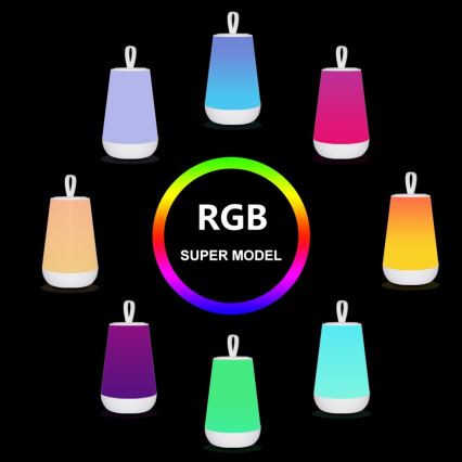 Rabalux - LED RGB Stmievateľná nabíjacia stolná lampa LED/2W/5V 3000K 1800 mAh