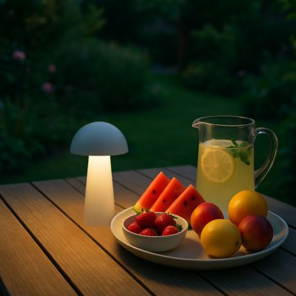 Rabalux - LED stmievateľná dotyková nabíjateľná vonkajšia lampa LED/1,5W/5V IP44 1200 mAh USB biela