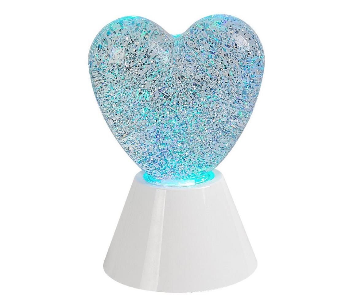 Rabalux 76040 - LED RGB Dekoratívna lampa SPARKLY LED/0,8W/3xAA v tvare srdca 76040