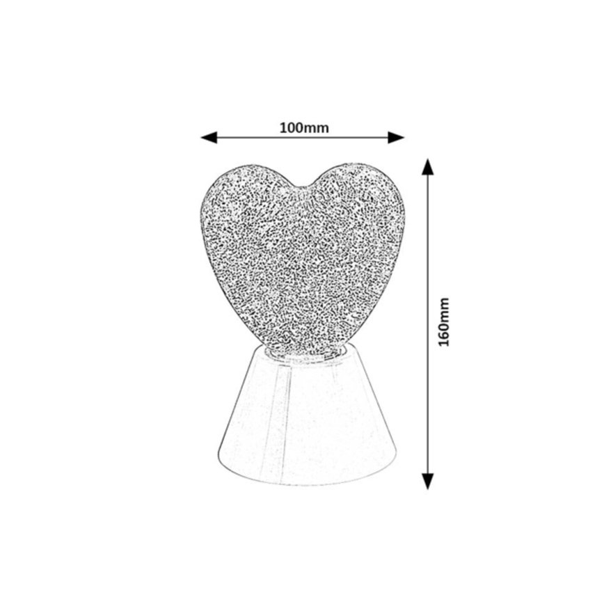 Rabalux - LED RGB Dekoračná lampa LED/0,8W/3xAA srdce