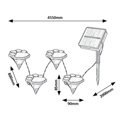 Rabalux - LED Solárne svietidlo 4xLED/0,06W/1,2V IP44