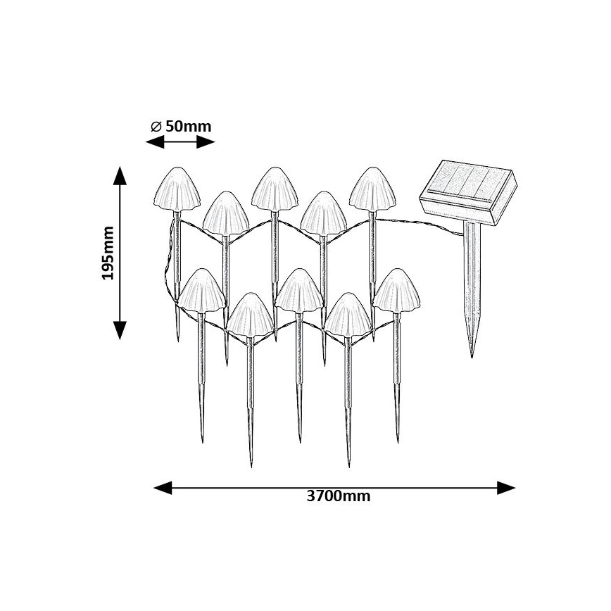 Rabalux - LED Solárne svietidlo 10xLED/0,2W/1,2V IP44