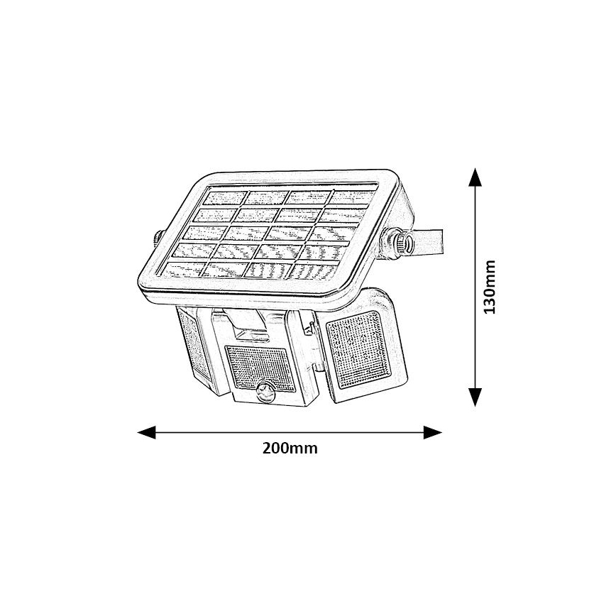 Rabalux - LED Solárny reflektor so senzorom LED/9,6W/3,7V IP44