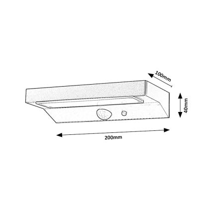 Rabalux - LED Solárne svietidlo so senzorom LED/6W/3,7V IP44