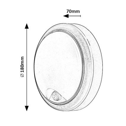 Rabalux - LED Vonkajšie nástenné svietidlo so senzorom LED/15W/230V IP54