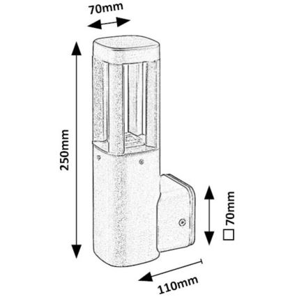 Rabalux - LED Vonkajšie nástenné svietidlo LED/7W/230V IP54 antracit