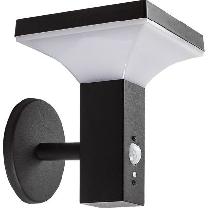 Rabalux - LED solárne nástenné svietidlo so senzorom LED/4W/230V IP44 čierna 2200 mAh