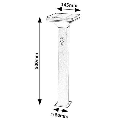 Rabalux - LED Solárna lampa so senzorom LED/4W/3,7V IP44 čierna