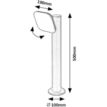 Rabalux - LED Vonkajšia flexibilná lampa LED/12W/230V IP44 50 cm čierna