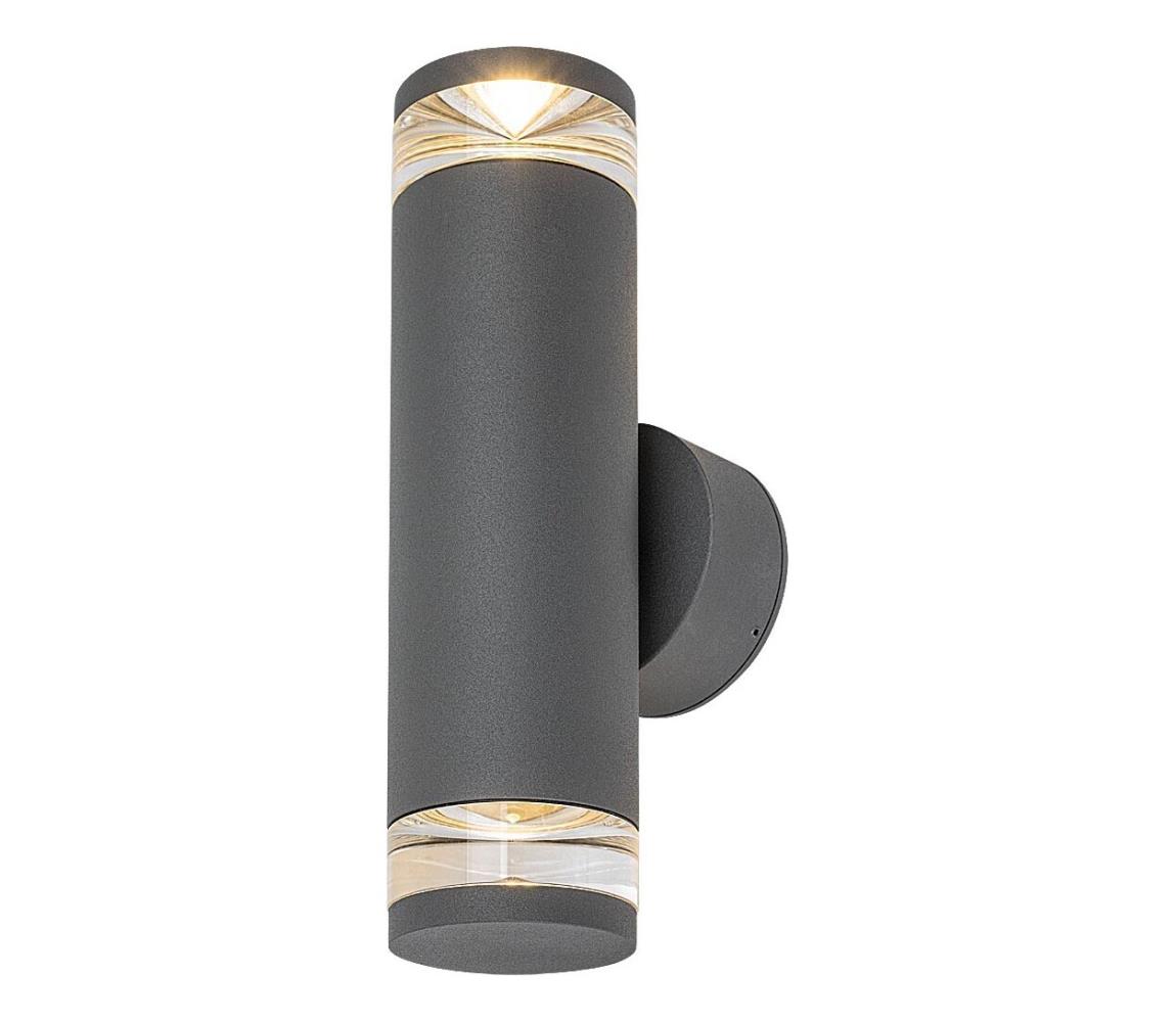 Rabalux 77072 - Vonkajšie nástenné svietidlo TORNIO 2xGU10/10W/230V IP54 antracit 77072