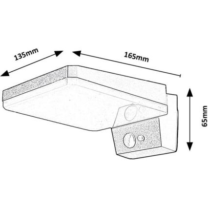 Rabalux - LED Stmievateľné solárne nástenné svietidlo so senzorom LED/4,4W/3,7V IP54 čierna