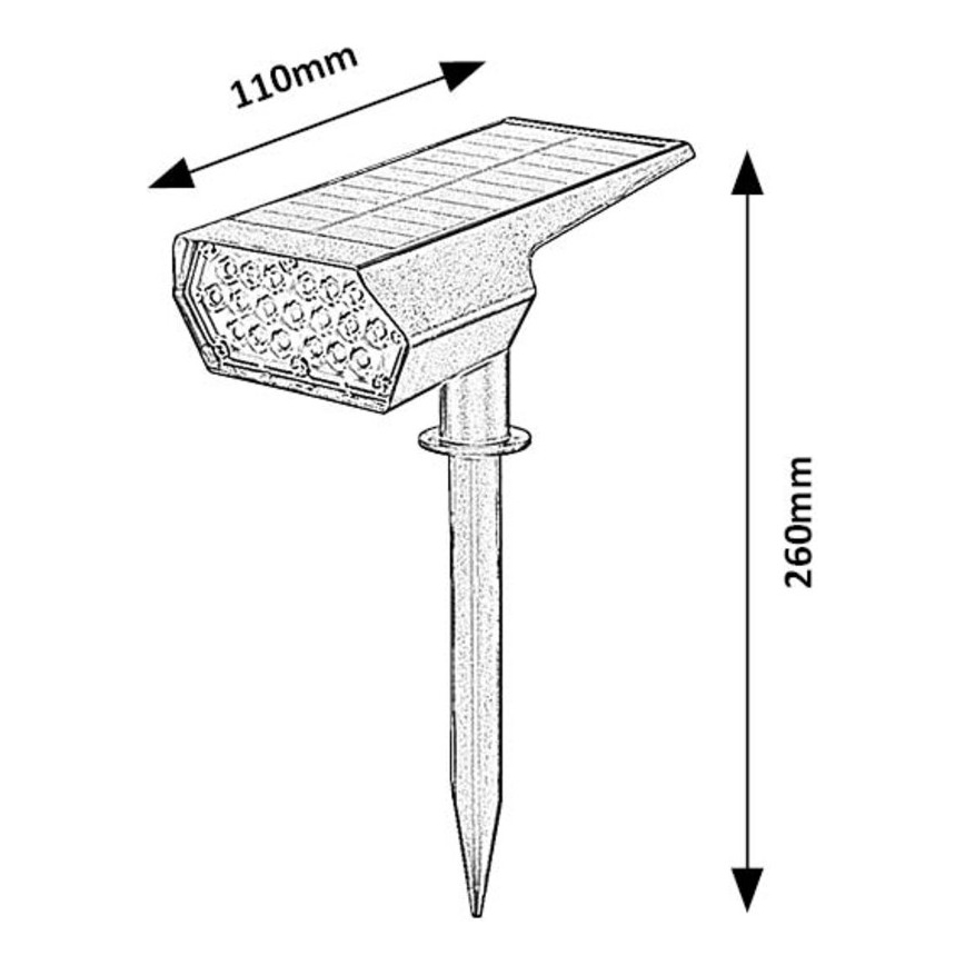 Rabalux - LED Solárne svietidlo LED/0,5W/3,7V IP65 čierna