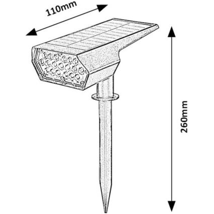 Rabalux - LED solárne svietidlo LED/0,5W/3,7V IP65 čierna 3000 mAh