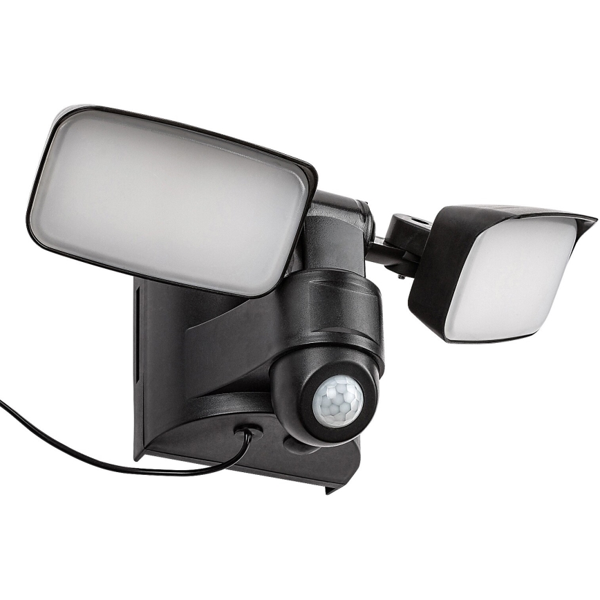 Rabalux - LED Solárne nástenné flexibilné svietidlo so senzorom a externým panelom 2xLED/5W/3,7V IP54 čierna