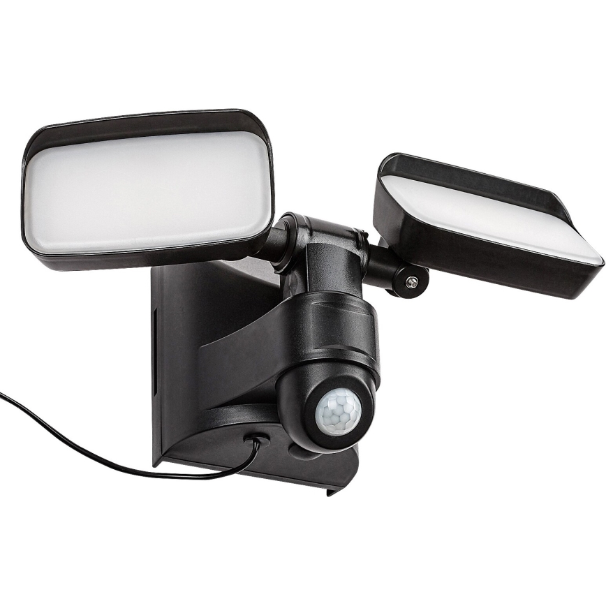Rabalux - LED Solárne nástenné flexibilné svietidlo so senzorom a externým panelom 2xLED/5W/3,7V IP54 čierna