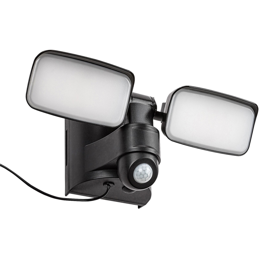 Rabalux - LED Solárne nástenné flexibilné svietidlo so senzorom a externým panelom 2xLED/5W/3,7V IP54 čierna