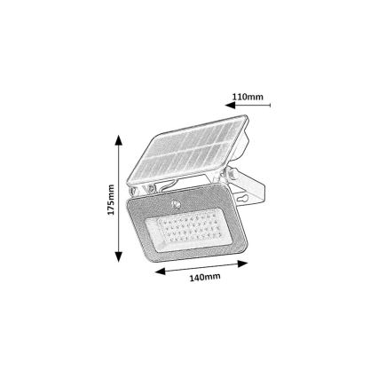 Rabalux - LED Solárny reflektor so senzorom LED/6W/3,7V 3000/4000/6500K IP65