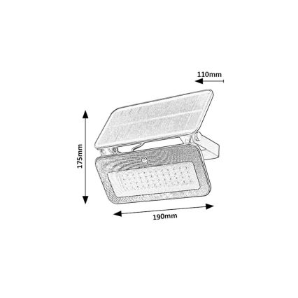 Rabalux - LED solárny reflektor so senzorom LED/8W/3,7V 3000/4000/6500K IP65 2600 mAh