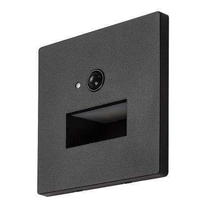 Rabalux - LED schodiskové svietidlo so snímačom pohybu a súmraku LED/1W/230V 3000/4500/6500K čierne